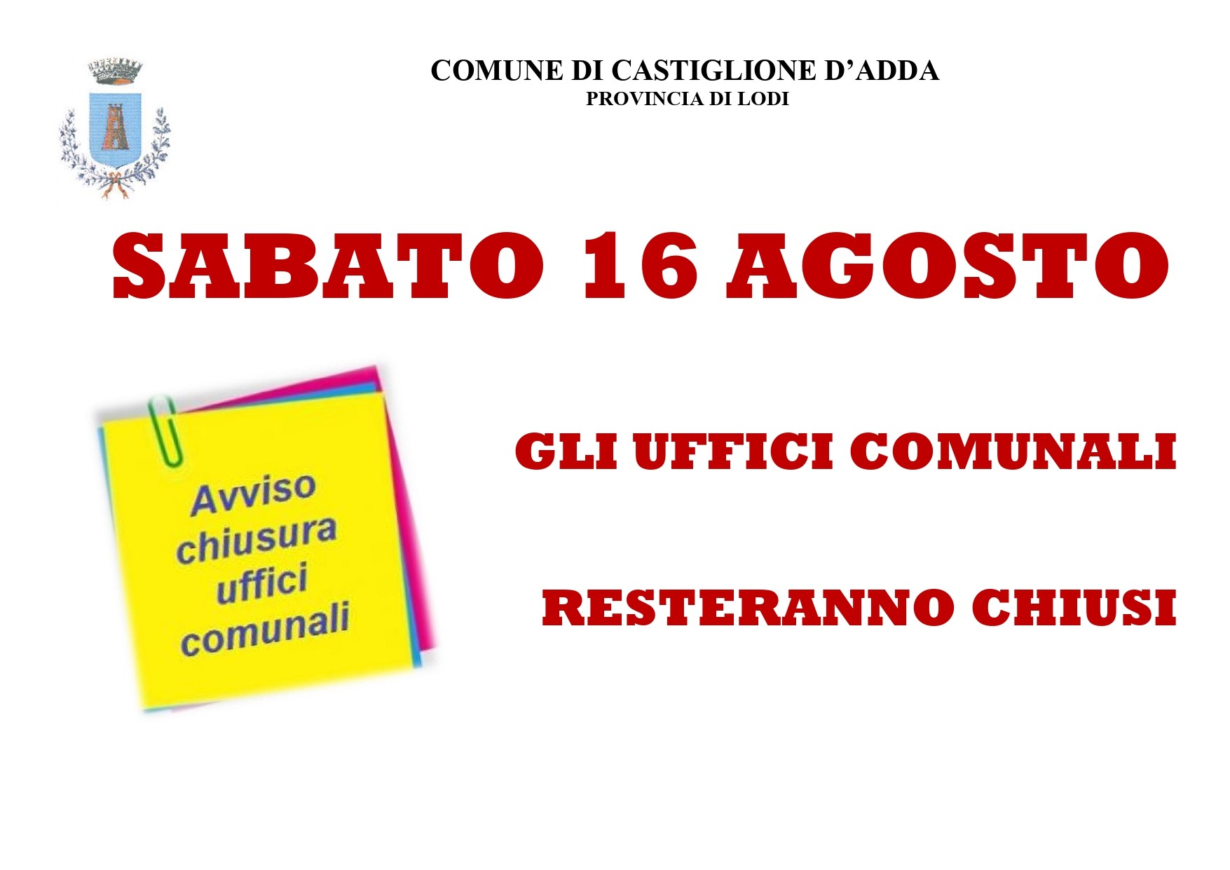 CHIUSURA 16 AGOSTO Immagine anteprima